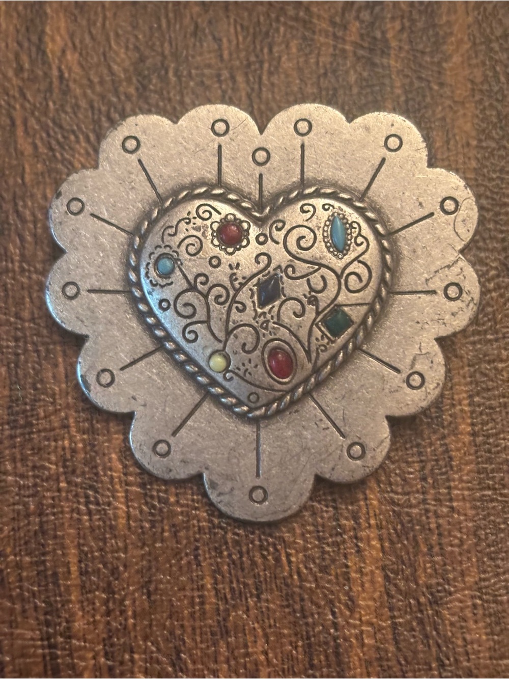 Coldwater Creek Silver tone Heart Brooch